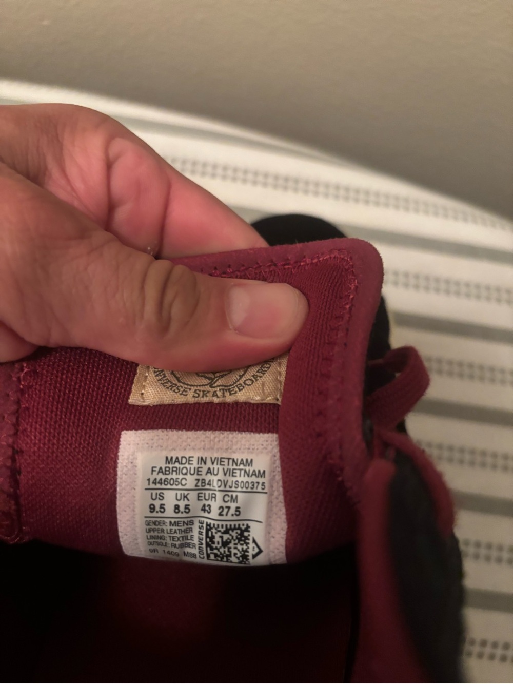 Converse CONS Mid Skate Shoes Black Burgundy Suede Men’s Size 9.5  Converse Men’ - Picture 3 of 8